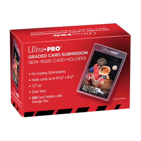 Ultra Pro Semi-Rigid Tall Card Holders with Lip - 200ct