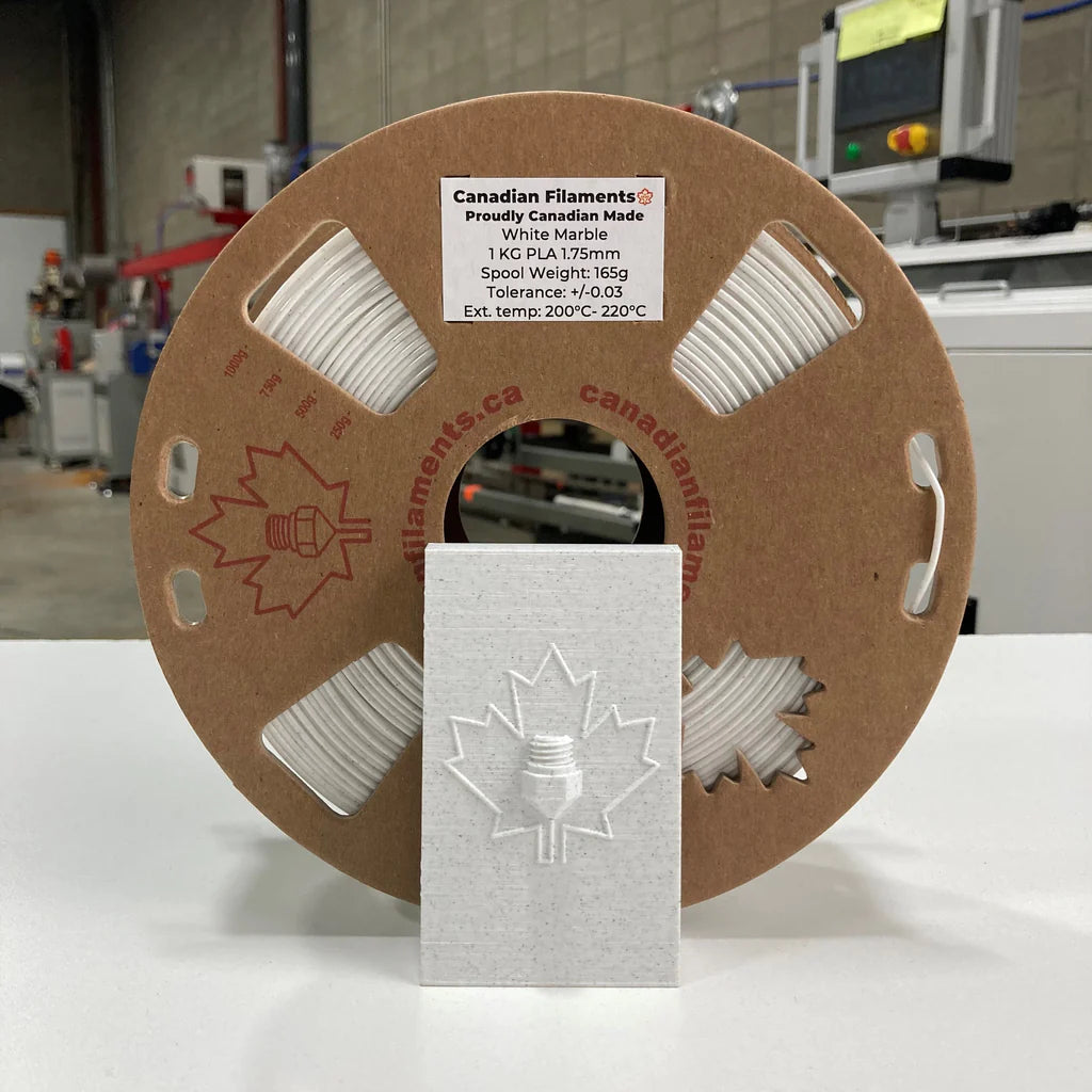Canadian Filaments PLA - White Marble - 1.75mm / 1 kg