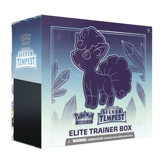 The front view of the ETB shows Vulpix on an icy blue background. 