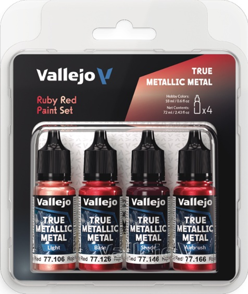 Vallejo: True Metallic Metal Ruby Red Paint Set product image
