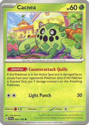 Cacnea 005/198  - Reverse Holofoil SV01 Scarlet & Violet Base Set - Common