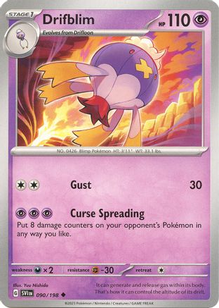 Drifblim 090/198  - Reverse Holofoil SV01 Scarlet & Violet Base Set - Uncommon