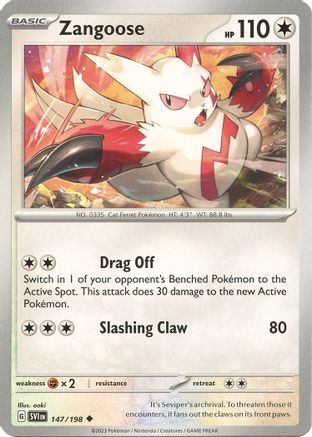 Zangoose 147/198  SV01 Scarlet & Violet Base Set - Uncommon