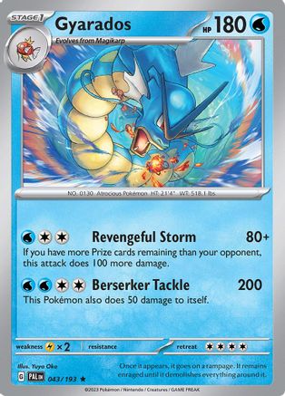 Gyarados 043/193  - Reverse Holofoil SV02 Paldea Evolved - Rare