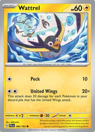 Wattrel 080/193  - Reverse Holofoil SV02 Paldea Evolved - Common