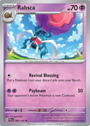 Rabsca 099/193  - Reverse Holofoil SV02 Paldea Evolved - Rare