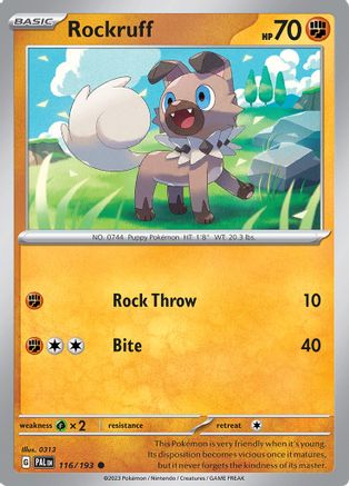 Rockruff 116/193  - Reverse Holofoil SV02 Paldea Evolved - Common