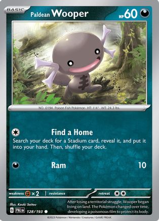 Paldean Wooper 128/193  - Reverse Holofoil SV02 Paldea Evolved - Common