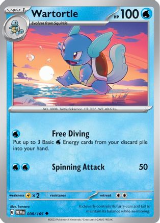 Wartortle 008/165  SV Scarlet & Violet 151 - Uncommon