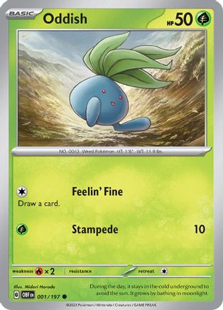 Oddish 001/197  SV03 Obsidian Flames - Common