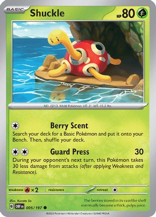 Shuckle 005/197  SV03 Obsidian Flames - Common