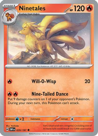 Ninetales 029/197  SV03 Obsidian Flames - Uncommon