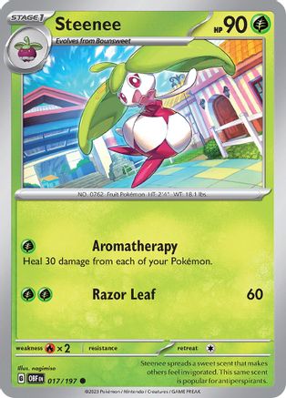 Steenee 017/197  - Reverse Holofoil SV03 Obsidian Flames - Common
