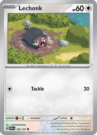 Lechonk 180/197  SV03 Obsidian Flames - Common