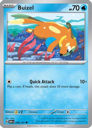 Buizel 048/197  - Reverse Holofoil SV03 Obsidian Flames - Common