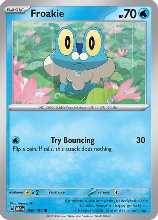 Froakie 056/197  - Reverse Holofoil SV03 Obsidian Flames - Common