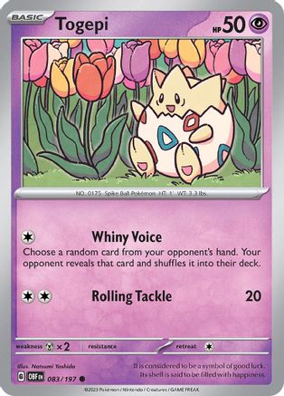 Togepi 083/197  - Reverse Holofoil SV03 Obsidian Flames - Common