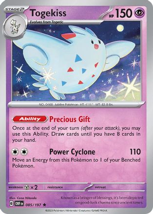 Togekiss 085/197  - Holofoil SV03 Obsidian Flames - Rare