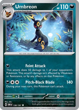Umbreon 130/197  SV03 Obsidian Flames - Uncommon