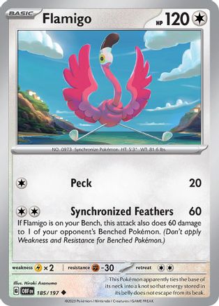 Flamigo 185/197  - Reverse Holofoil SV03 Obsidian Flames - Uncommon