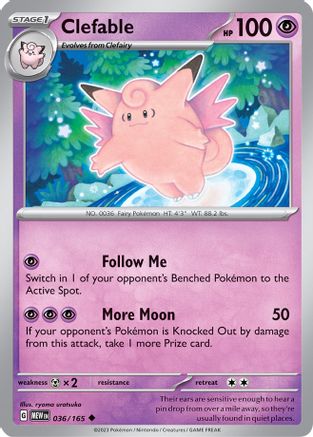Clefable 036/165  SV Scarlet & Violet 151 - Uncommon