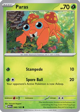 Paras 046/165  SV Scarlet & Violet 151 - Common