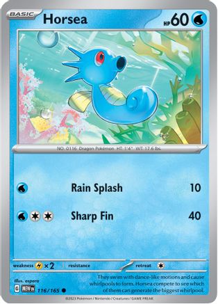 Horsea 116/165  - Reverse Holofoil SV Scarlet & Violet 151 - Common