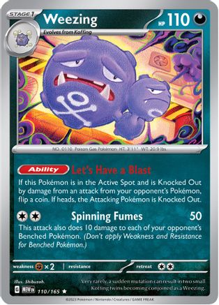 Weezing 110/165  - Reverse Holofoil SV Scarlet & Violet 151 - Rare
