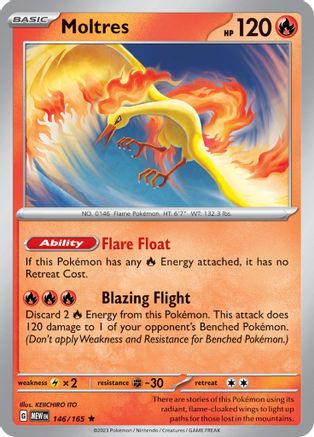 Moltres 146/165  - Holofoil SV Scarlet & Violet 151 - Rare