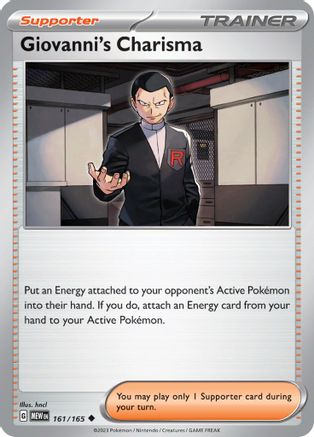 Giovanni's Charisma 161/165  - Reverse Holofoil SV Scarlet & Violet 151 - Uncommon