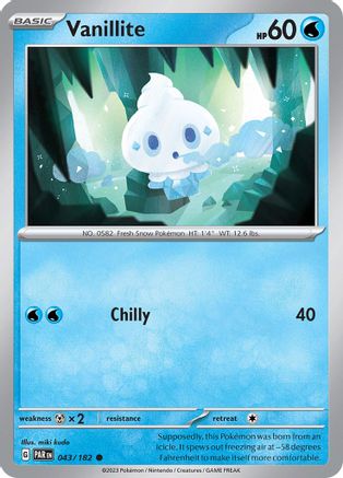 Vanillite 043/182  - Reverse Holofoil SV04 Paradox Rift - Common