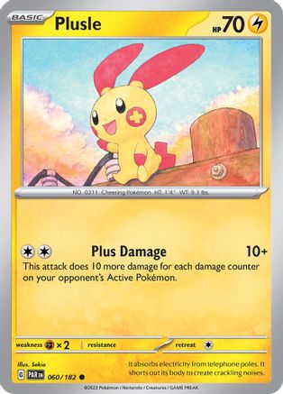 Plusle 060/182  - Reverse Holofoil SV04 Paradox Rift - Common