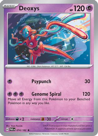 Deoxys 074/182  - Reverse Holofoil SV04 Paradox Rift - Rare