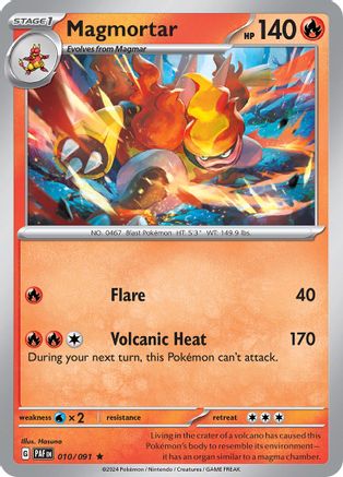 Magmortar 010/091  - Holofoil SV Paldean Fates - Rare