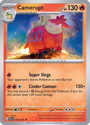 Camerupt 012/091  SV Paldean Fates - Uncommon