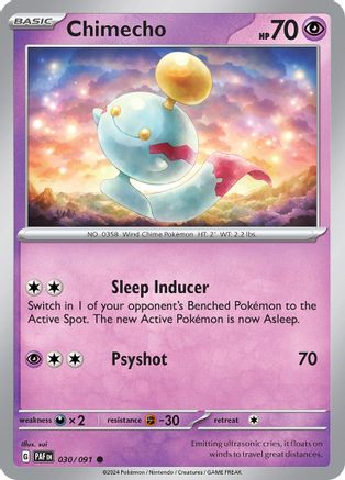 Chimecho 030/091  - Reverse Holofoil SV Paldean Fates - Common