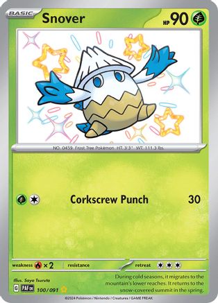 Snover 100/091  - Holofoil SV Paldean Fates - Shiny Rare