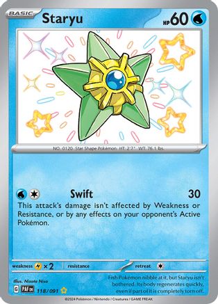 Staryu 118/091  - Holofoil SV Paldean Fates - Shiny Rare