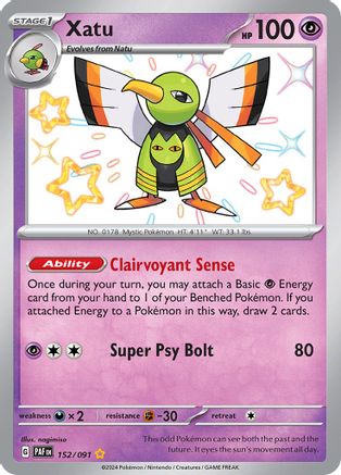 Xatu 152/091  - Holofoil SV Paldean Fates - Shiny Rare