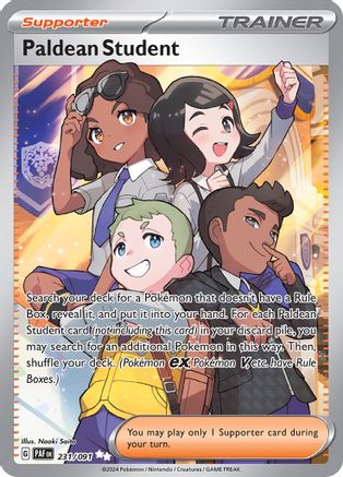 Paldean Student 231/091  - Holofoil SV Paldean Fates - Ultra Rare