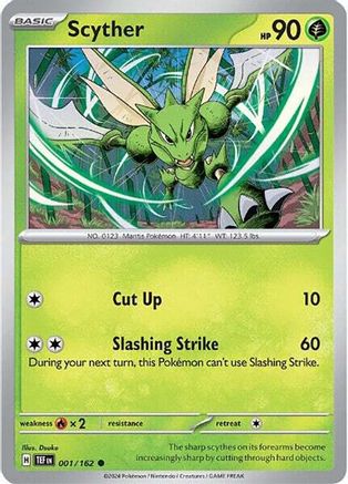 Scyther 001/162  - Reverse Holofoil SV05 Temporal Forces - Common