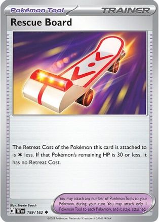 Rescue Board 159/162  - Reverse Holofoil SV05 Temporal Forces - Uncommon
