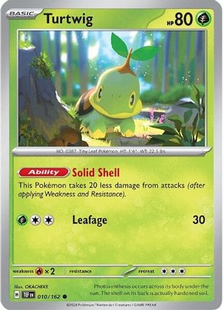 Turtwig 010/162  - Reverse Holofoil SV05 Temporal Forces - Common