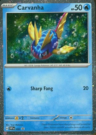 Carvanha 093  - Holofoil SV Scarlet & Violet Promo Cards - Promo