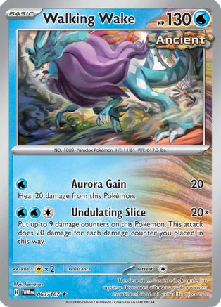 Walking Wake 063/167  - Holofoil SV06 Twilight Masquerade - Rare
