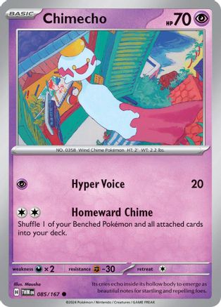 Chimecho 085/167  - Reverse Holofoil SV06 Twilight Masquerade - Common