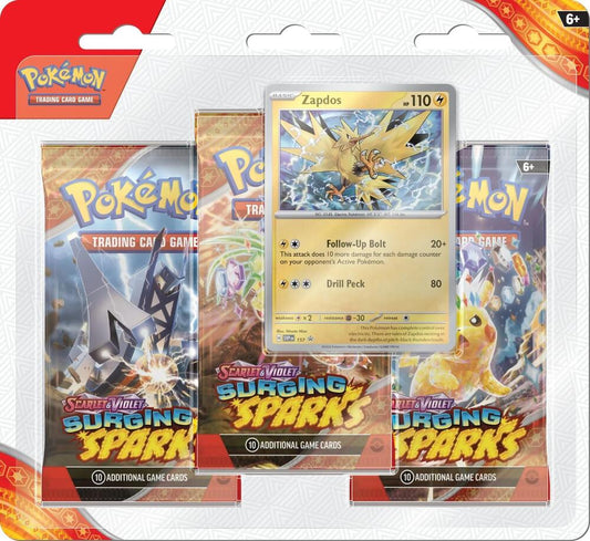 Pokémon TCG: Surging Sparks 3-Pack Blister (Zapdos) [Pre-Order]