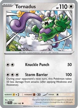 Tornadus 120/142  - Reverse Holofoil SV07 Stellar Crown - Uncommon