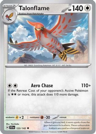 Talonflame 123/142  - Reverse Holofoil SV07 Stellar Crown - Uncommon