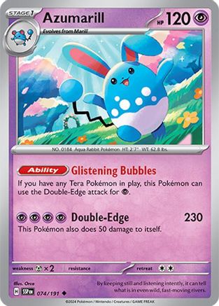 Azumarill 074/191  SV08 Surging Sparks - Uncommon